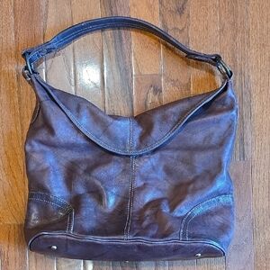 FRYE AND CO. Campus Dark Brown Leather Hobo Bag